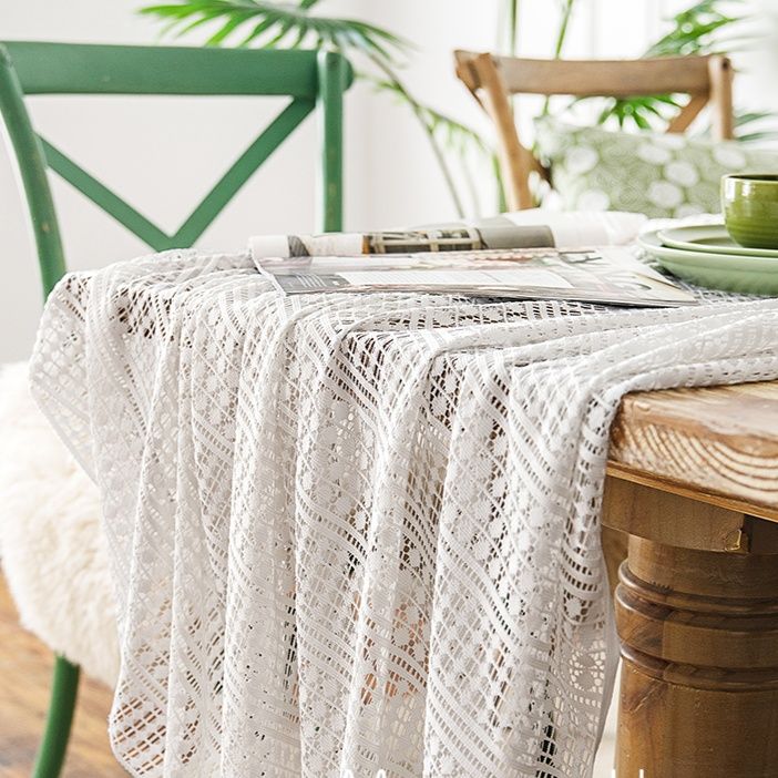 テーブルクロス 手編み風幾何学模様レーステーブルクロス
