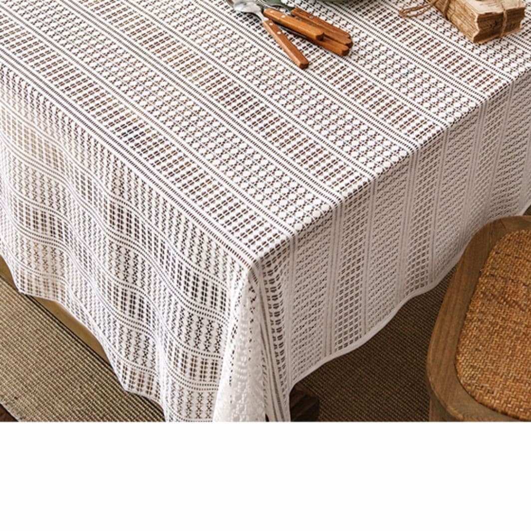 テーブルクロス 手編み風幾何学模様レーステーブルクロス
