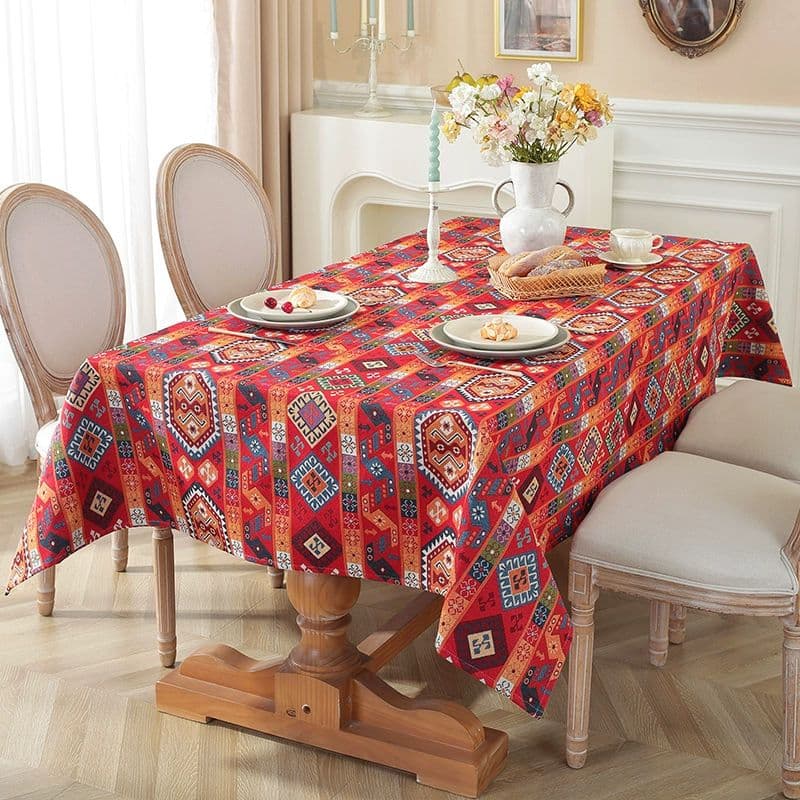 テーブルクロス 布 花と伝統模様のクロス