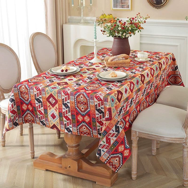 テーブルクロス 布 花と伝統模様のクロス