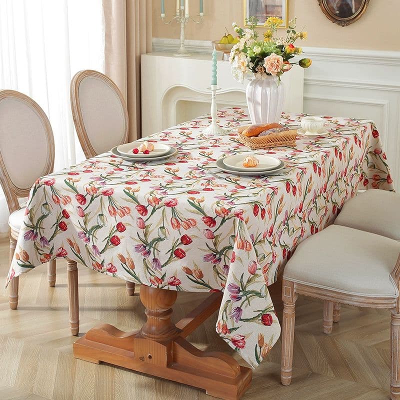 テーブルクロス 布 花と伝統模様のクロス