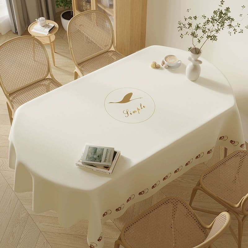 テーブルクロス 優雅な文字入り防油加工クロス