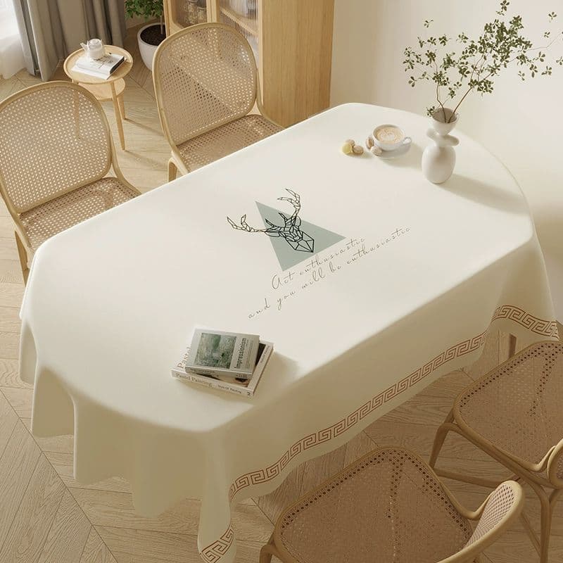 テーブルクロス 優雅な文字入り防油加工クロス