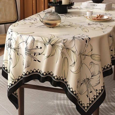 テーブルクロス 布 優美な植物模様クロス