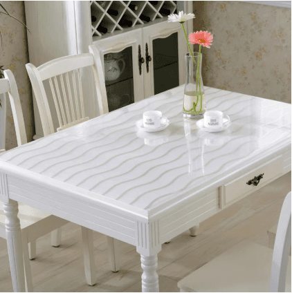 テーブルクロス 透明花柄レース模様ビニールテーブルクロス