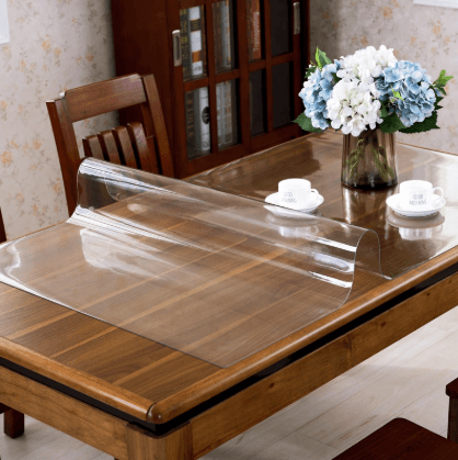 テーブルクロス 透明花柄レース模様ビニールテーブルクロス