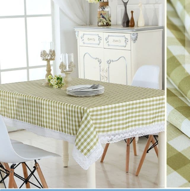 清涼感あふれる小粋なギンガムチェック柄テーブルクロス