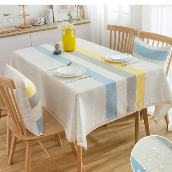テーブルクロス 北欧風パステル縦縞模様テーブルクロス布