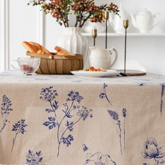 テーブルクロス 野草花柄ボタニカル柄リネンテーブルクロス