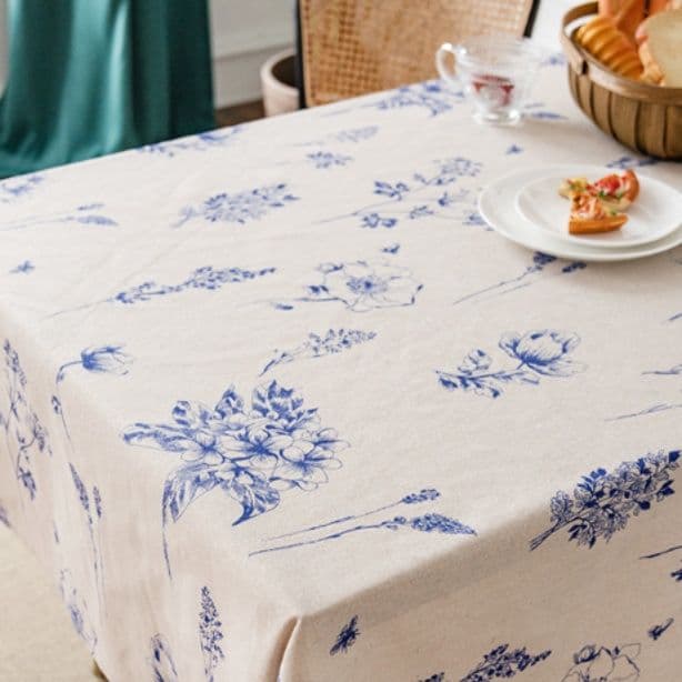 テーブルクロス 野草花柄ボタニカル柄リネンテーブルクロス