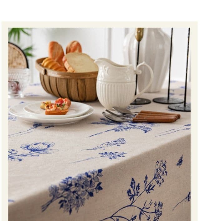 テーブルクロス 野草花柄ボタニカル柄リネンテーブルクロス