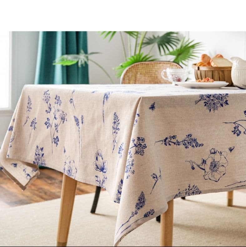 テーブルクロス 野草花柄ボタニカル柄リネンテーブルクロス