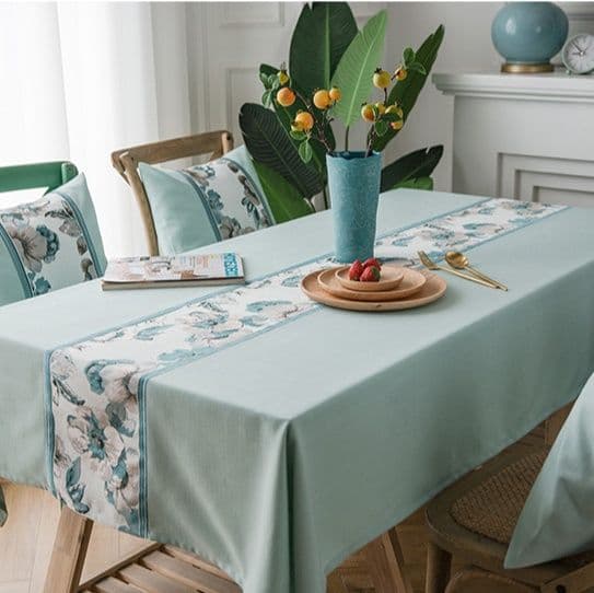テーブルクロス 花柄テーブルランナー付き上質テーブルクロス