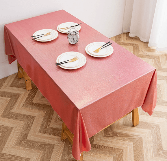 テーブルクロス 光沢感のある無地シンプルビニールテーブルクロス