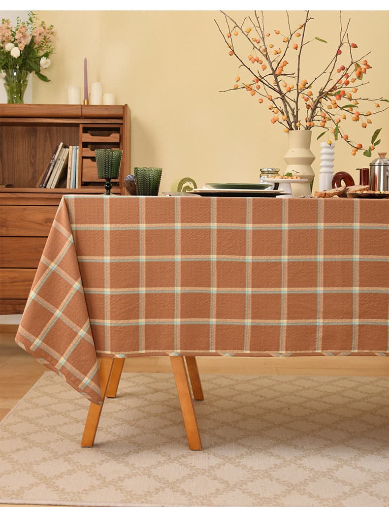 テーブルクロス チェック 優雅な格子柄のテーブルクロス