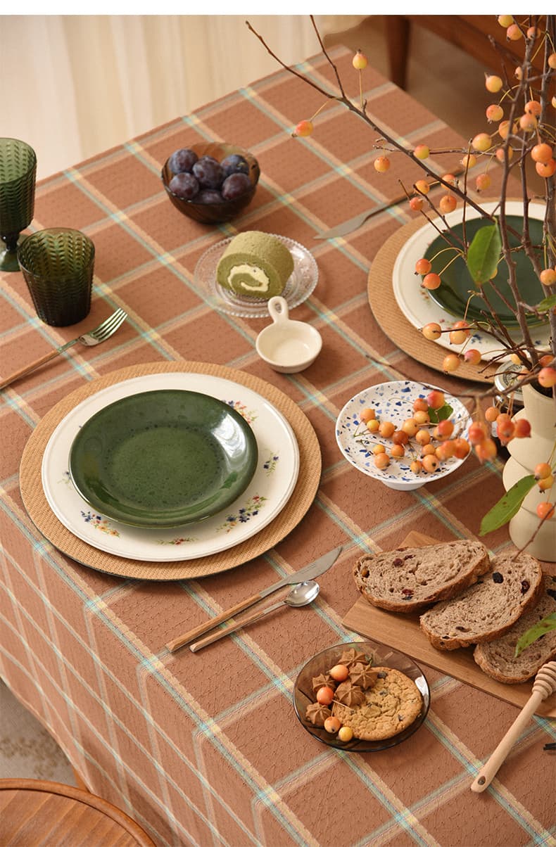 テーブルクロス チェック 優雅な格子柄のテーブルクロス