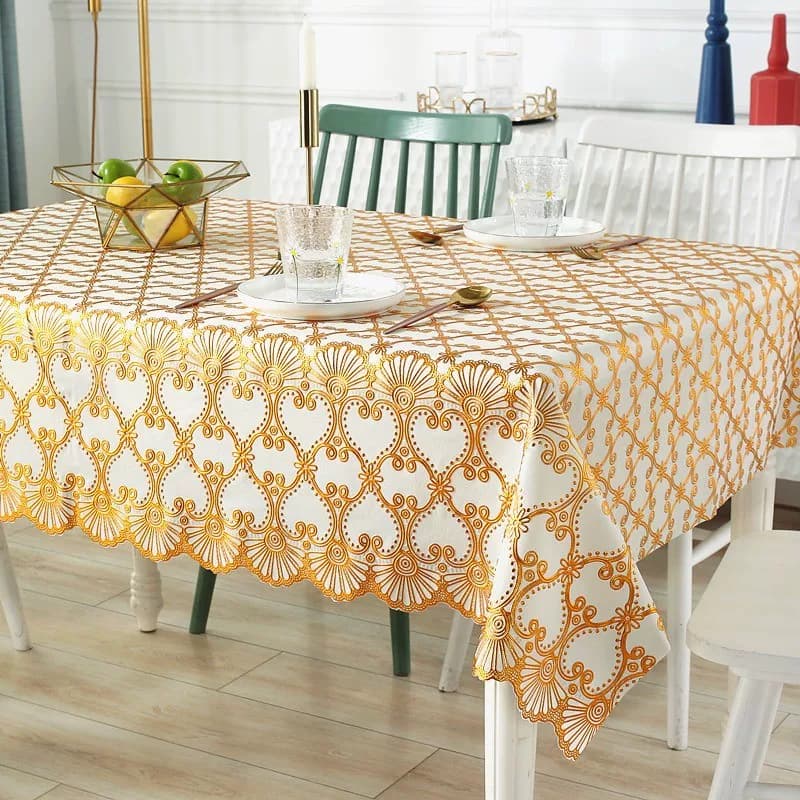 テーブルクロス ビニール 花模様 撥水加工 食卓カバー
