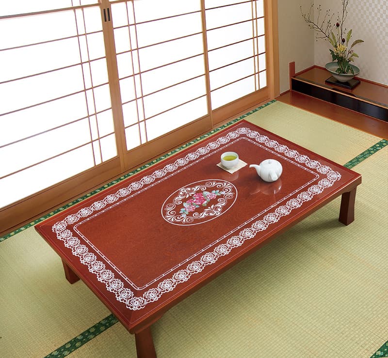 テーブルクロス 高級感あふれる花柄ビニールテーブルマット