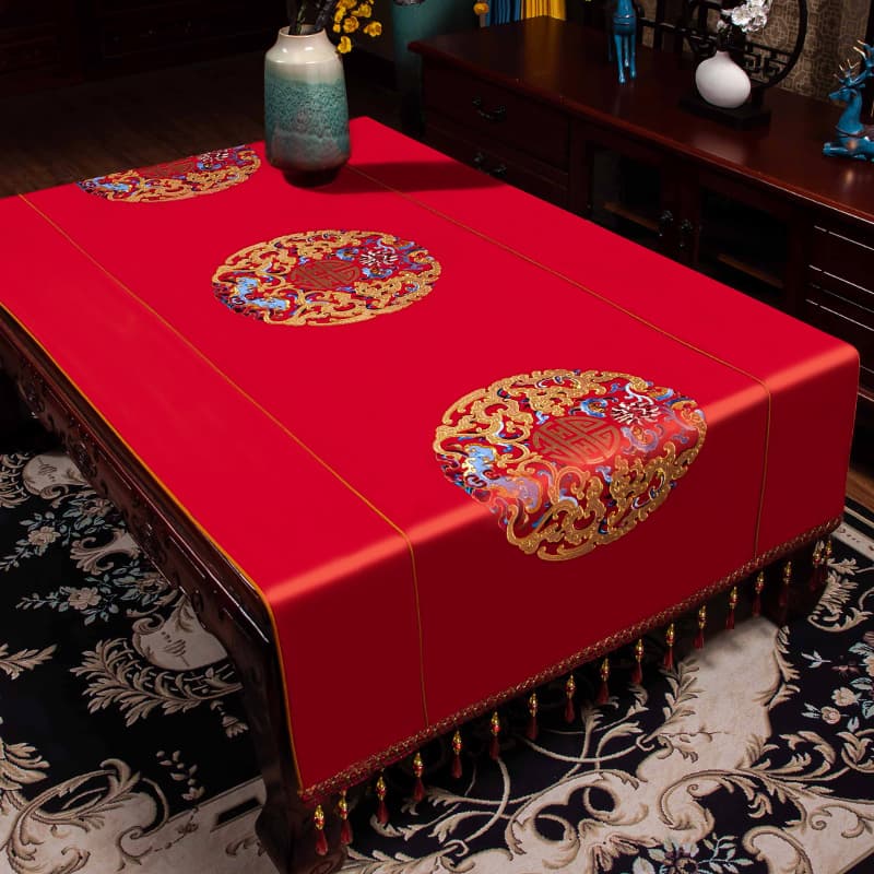 テーブルクロス クッションビニール 高級刺繍入りテーブル掛け