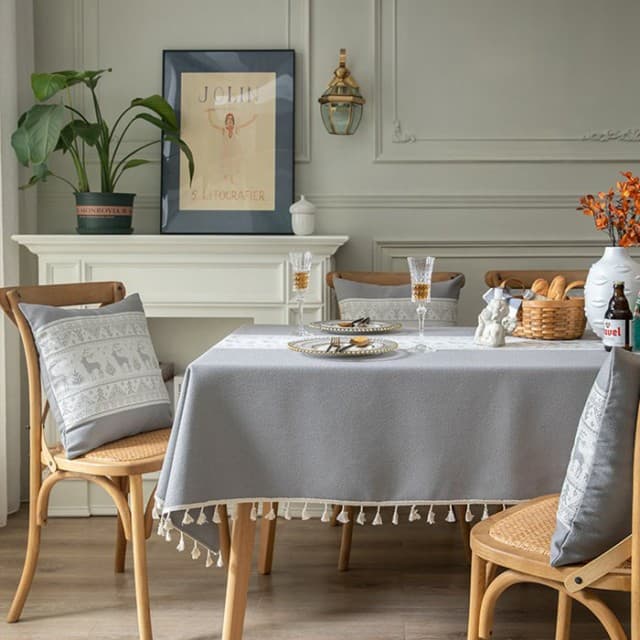 北欧風撥水加工布製テーブルクロス