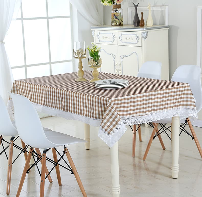 清涼感あふれる小粋なギンガムチェック柄テーブルクロス