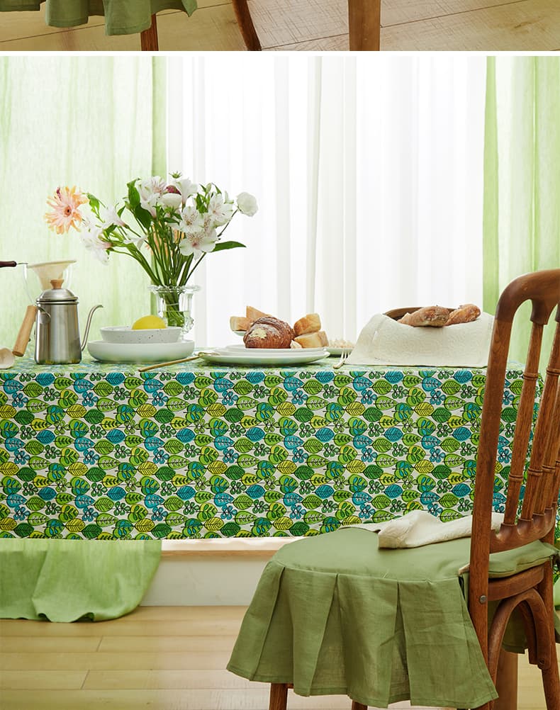 テーブルクロス ビニール 北欧風 葉っぱ模様 ビニールクロス