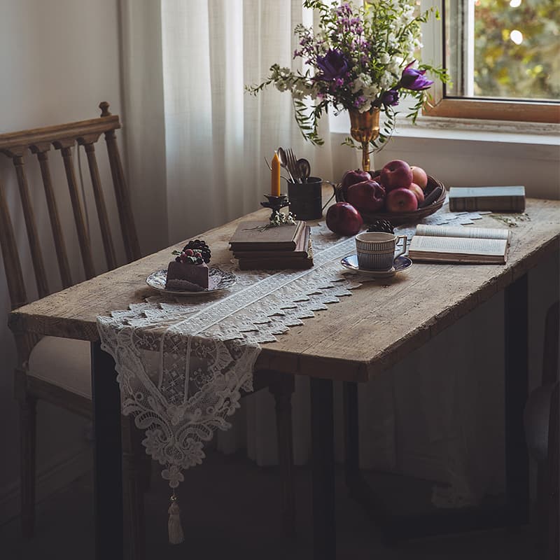 テーブルクロス センタークロス 繊細な花柄レース 