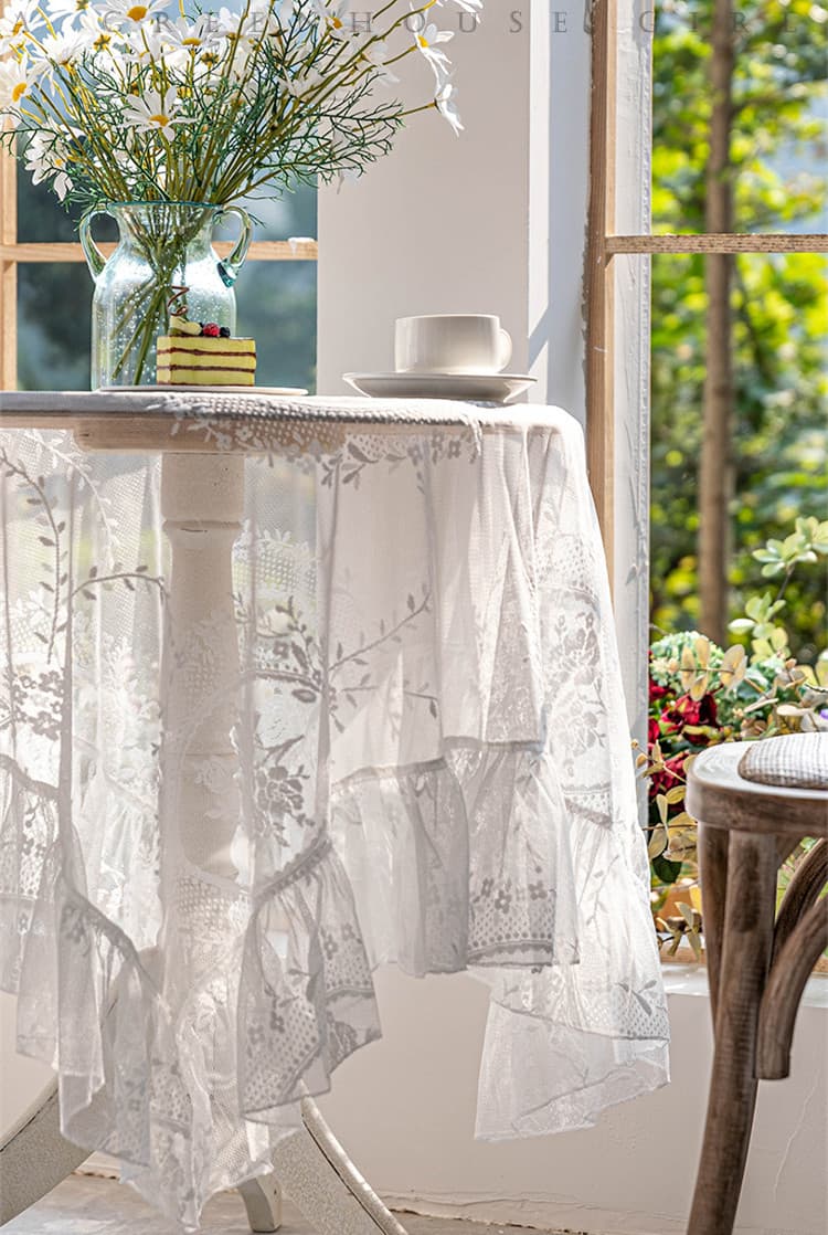 姫系レース布テーブルクロス 田園風ピクニック用