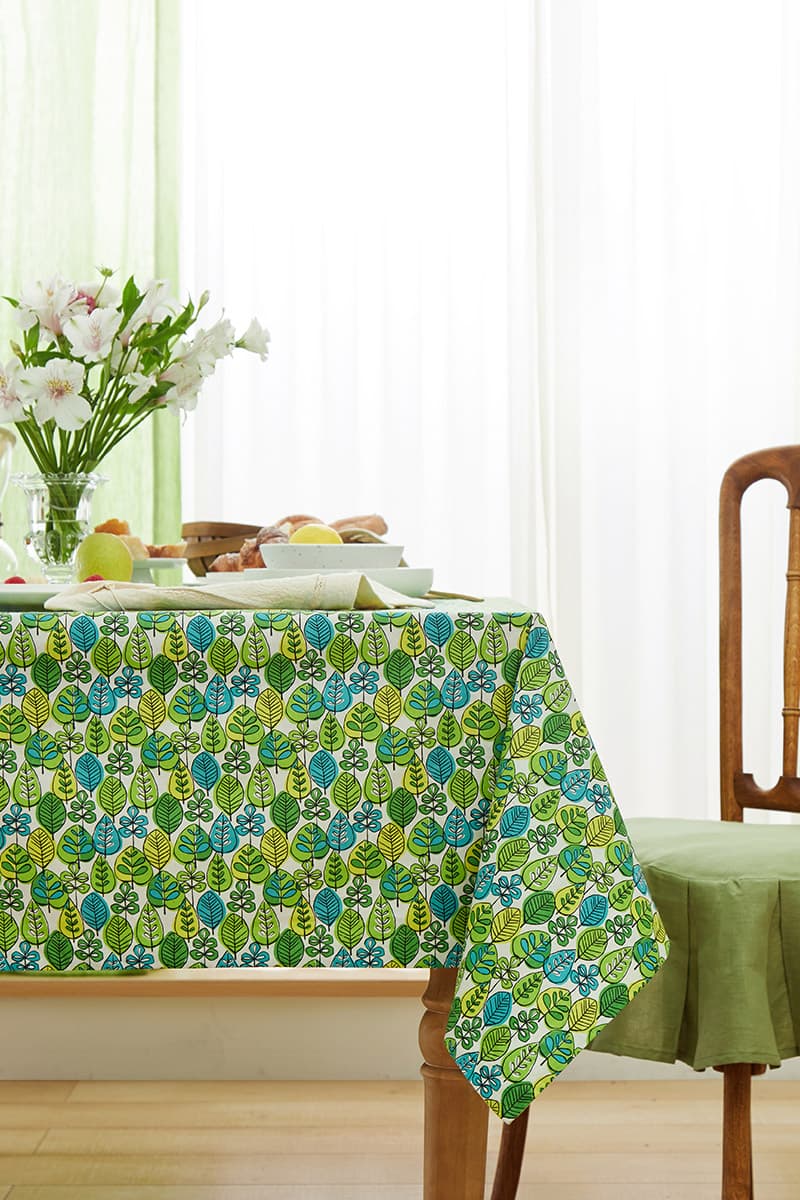 テーブルクロス ビニール 北欧風 葉っぱ模様 ビニールクロス