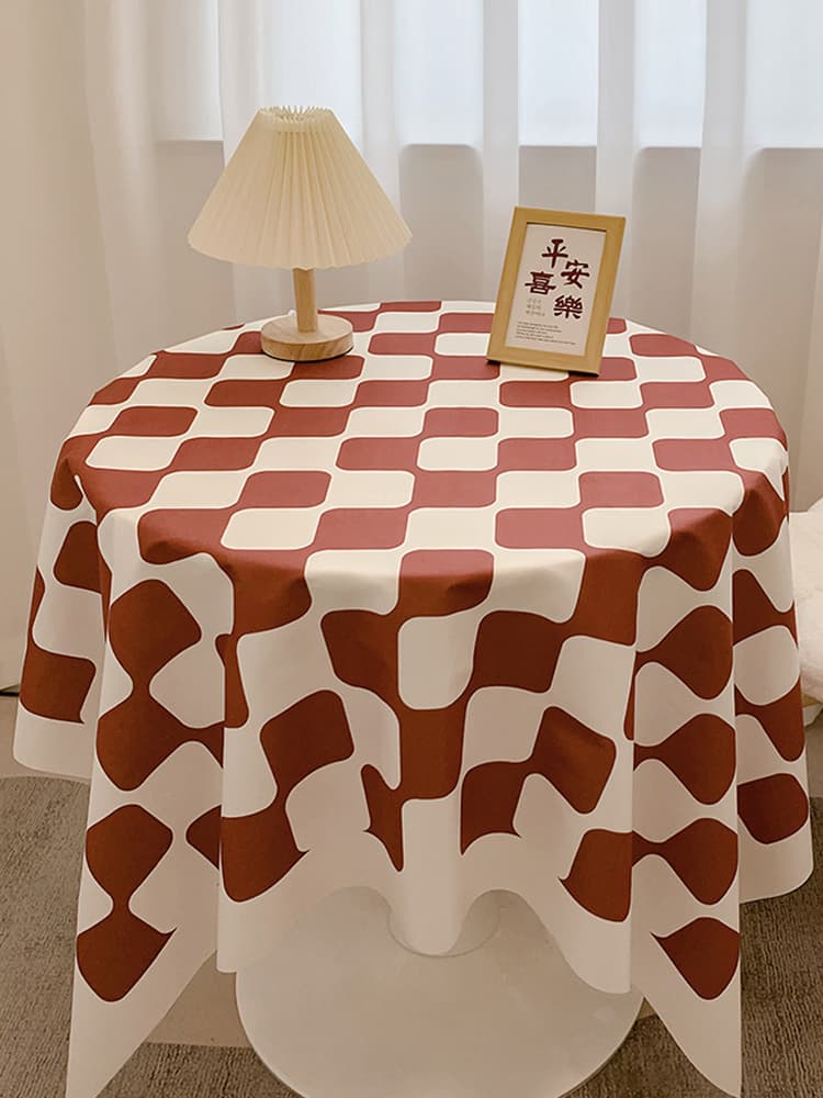 テーブルクロス モダン幾何学チェックテーブルクロス