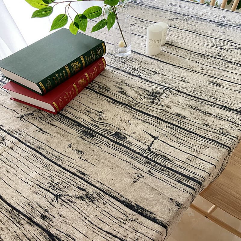 北欧風格子模様の防水テーブルクロス