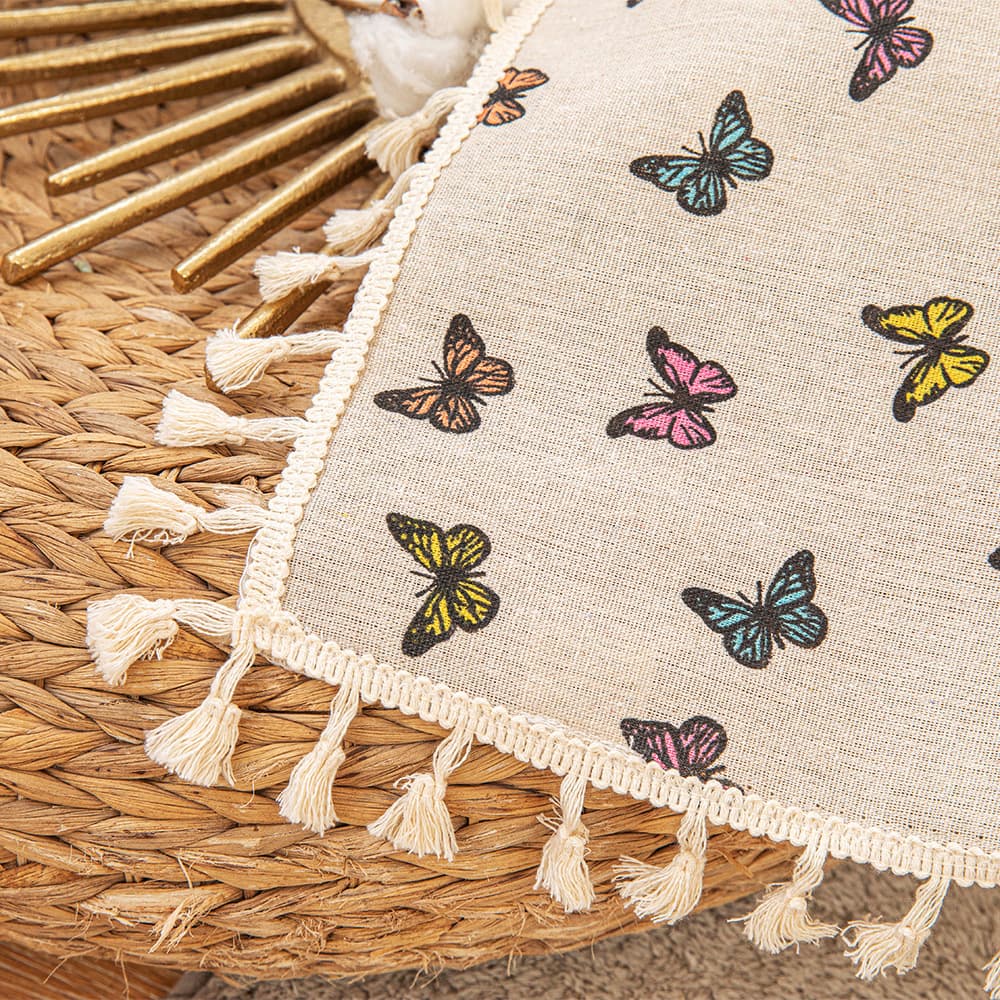 植物標本柄タッセル付きテーブルクロス