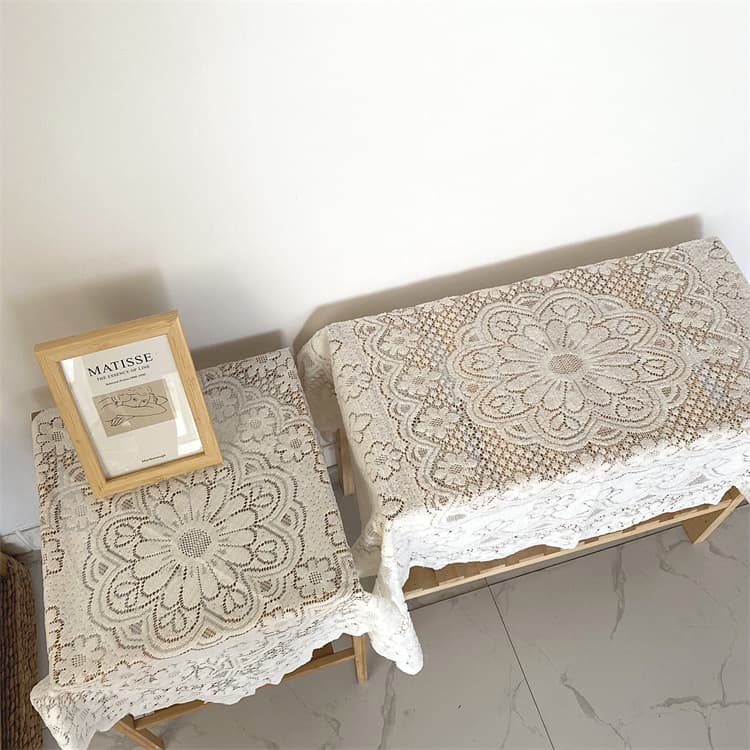 上品な花柄レース布製テーブルクロス レトロテーブルクロス