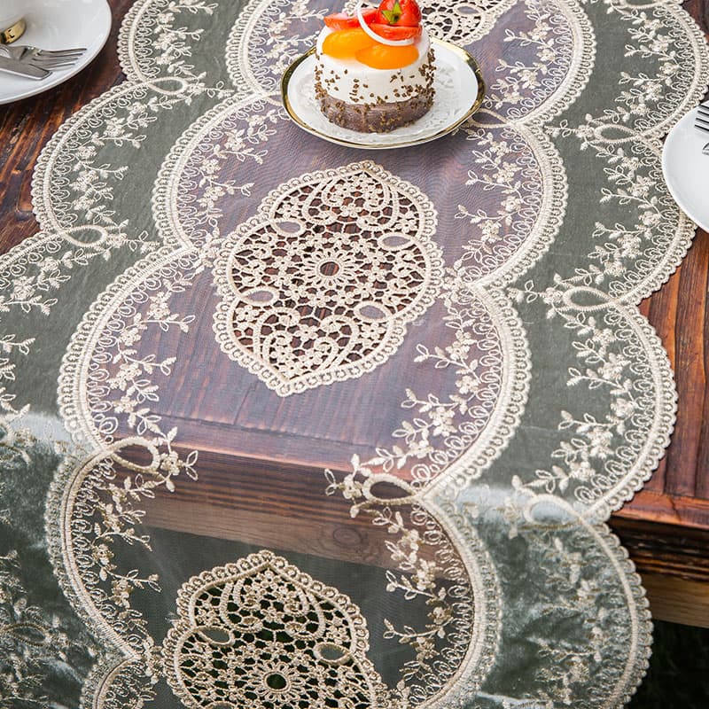 テーブルクロス センタークロス 繊細レース編み模様