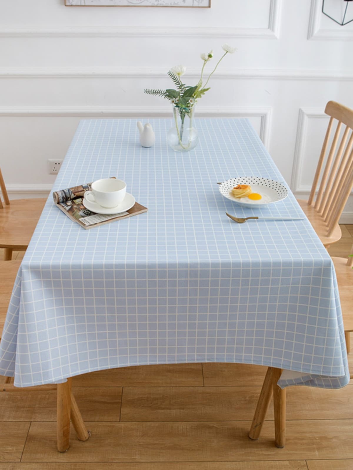 テーブルクロス 格子模様の優しいテーブルクロス