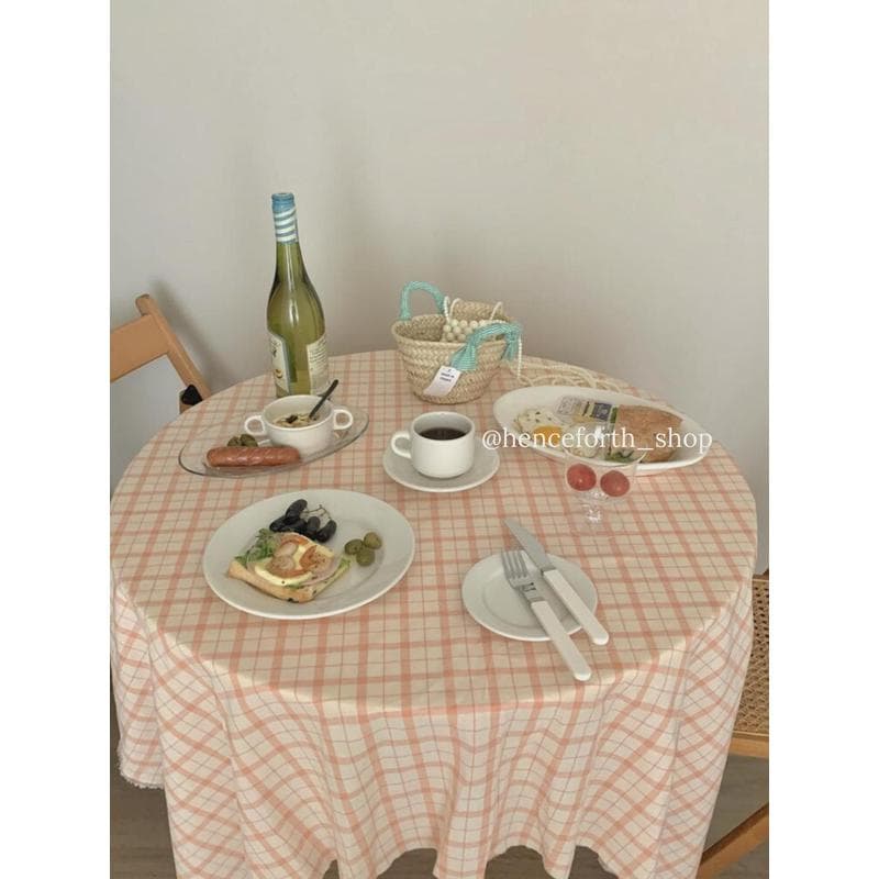 テーブルクロス 優しい格子の朝食テーブルクロス