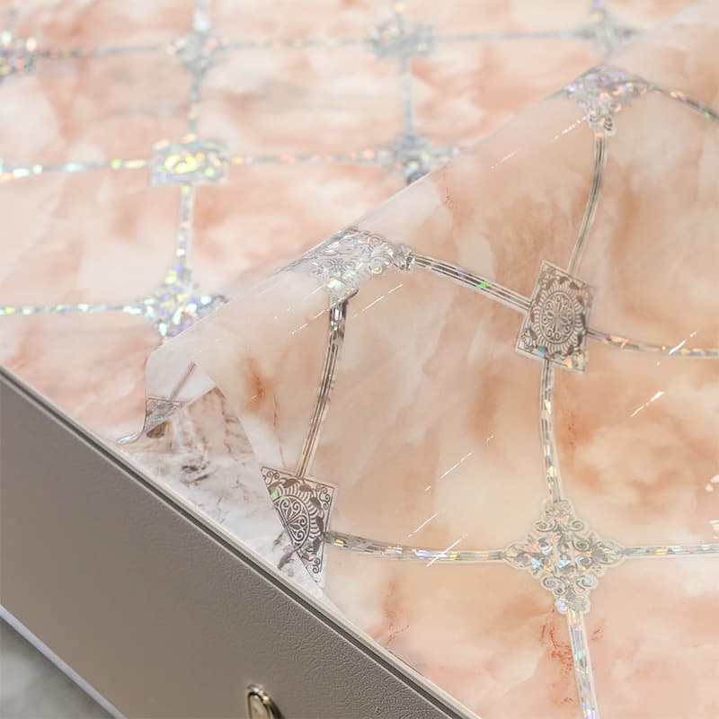 テーブルクロス 大理石風格子模様ビニールクロス