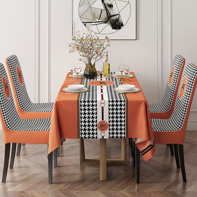 テーブルクロス 千鳥格子柄装飾テーブルランナー風布製クロス