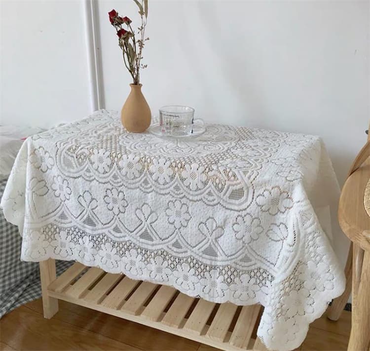 上品な花柄レース布製テーブルクロス レトロテーブルクロス