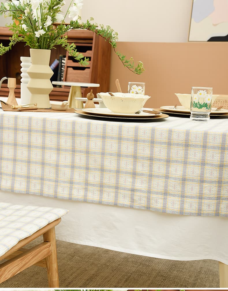テーブルクロス チェック 格子柄の優雅なテーブル飾り