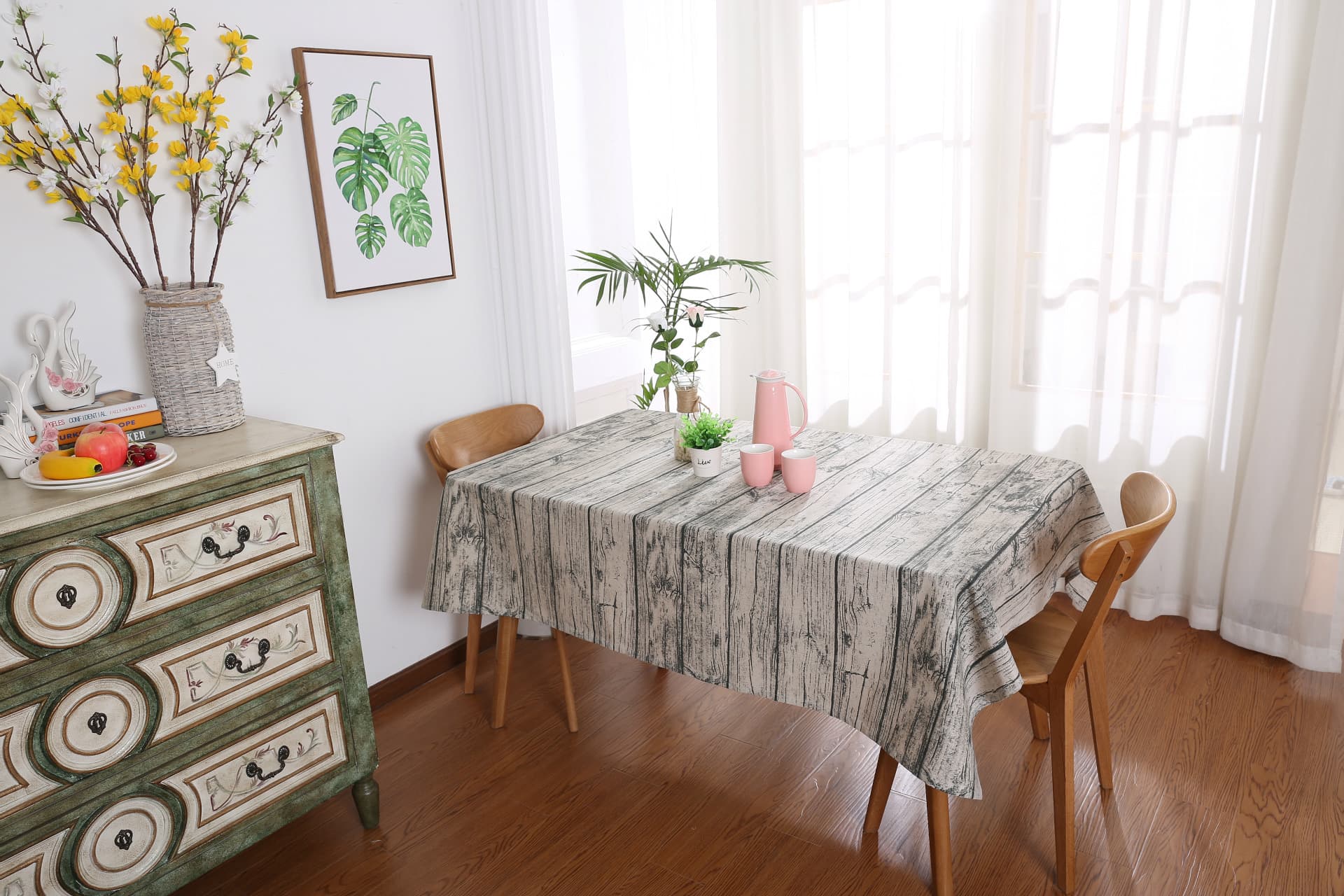テーブルクロス 古材風ヴィンテージ木目テーブルクロス