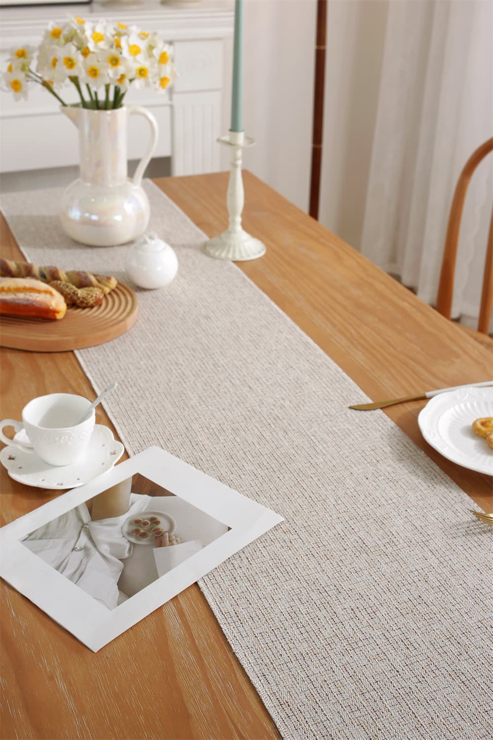 テーブルクロス センタークロス タッセル付き織り模様