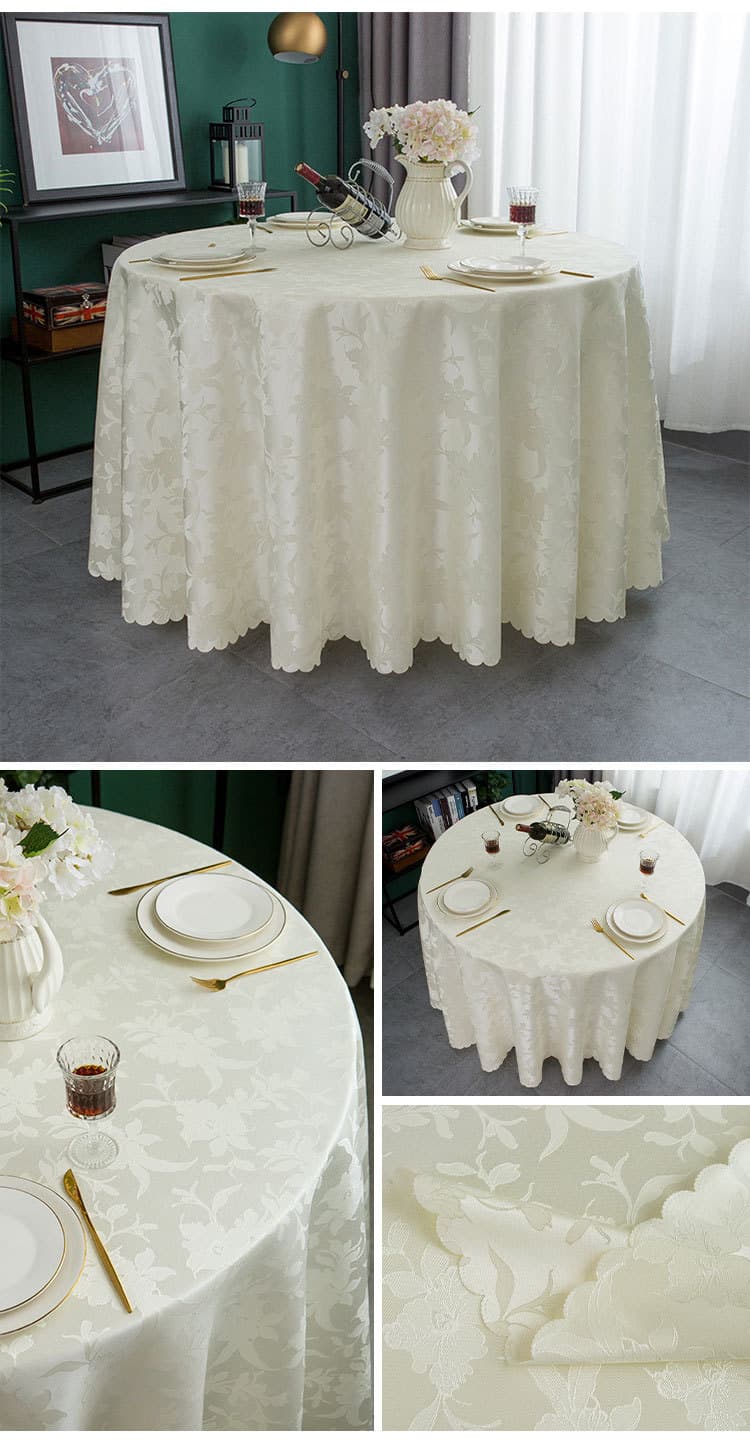 テーブルクロス 花模様ジャカード円卓テーブルクロス