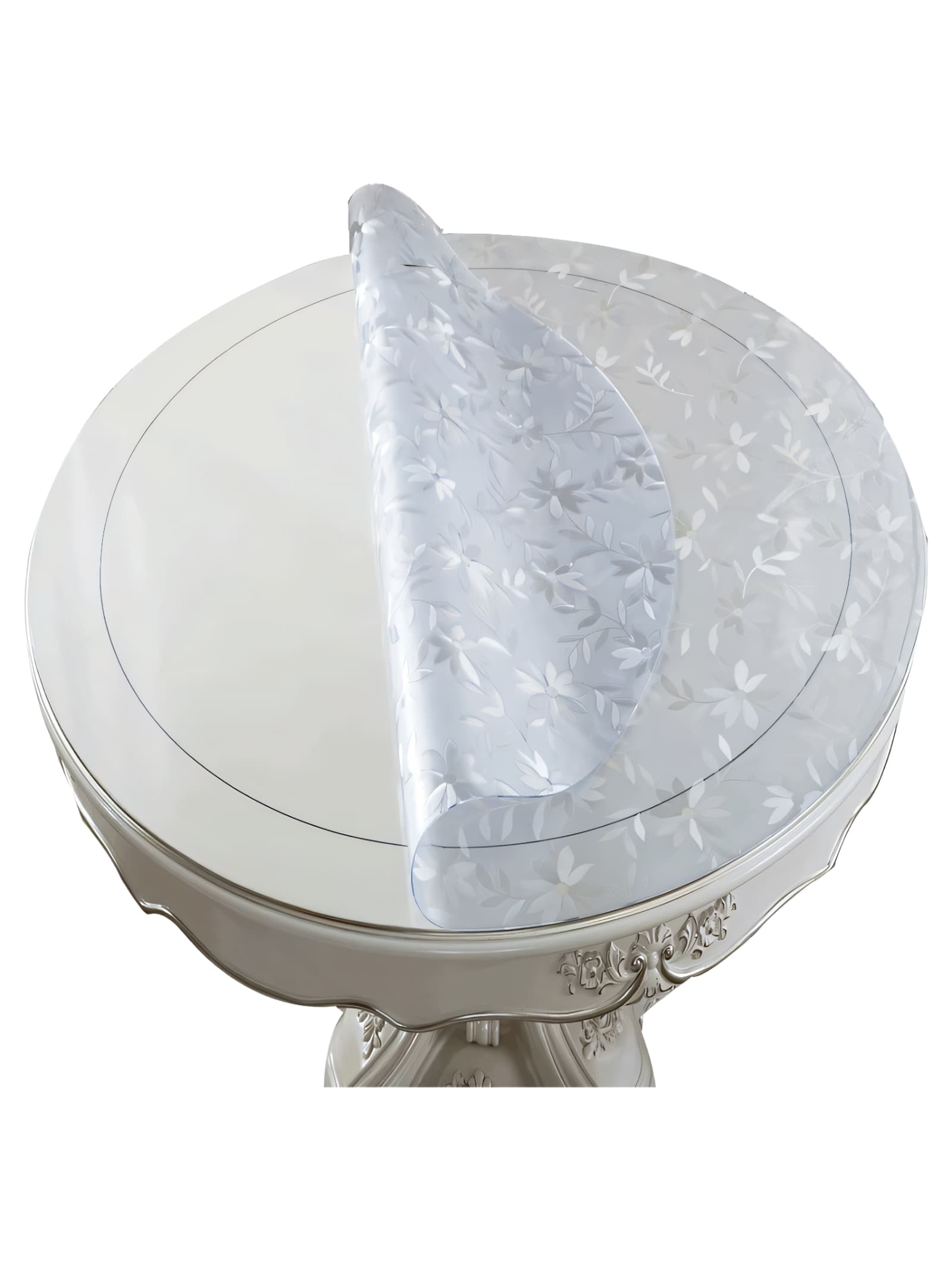 テーブルクロス 透明感あふれる葉柄模様センタークロス