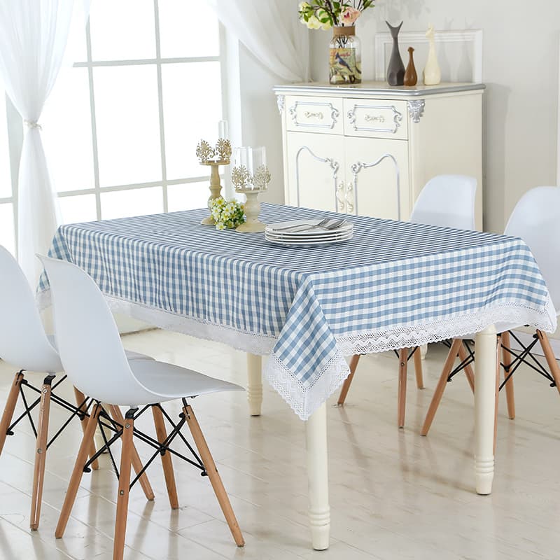 清涼感あふれる小粋なギンガムチェック柄テーブルクロス