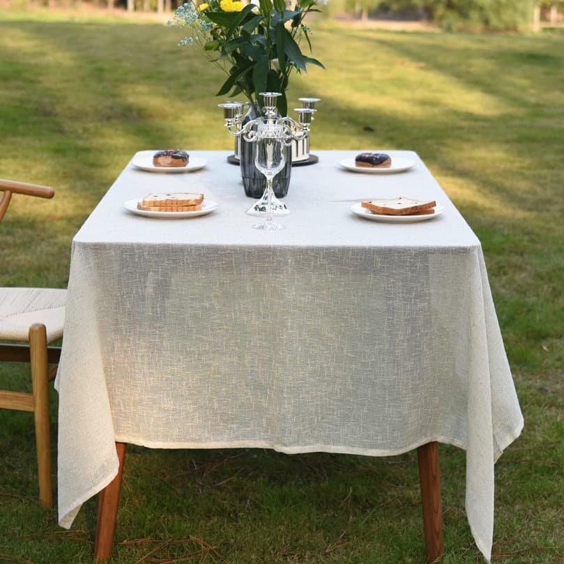 テーブルクロス リネン 優雅な平織りテーブルクロス