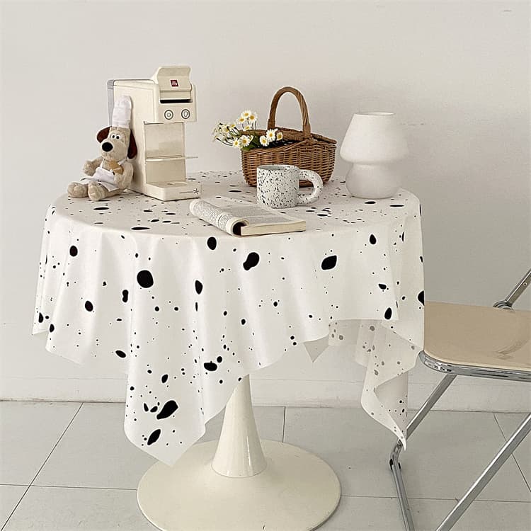 墨柄テーブルクロス 不規則ドット柄 テーブルクロス