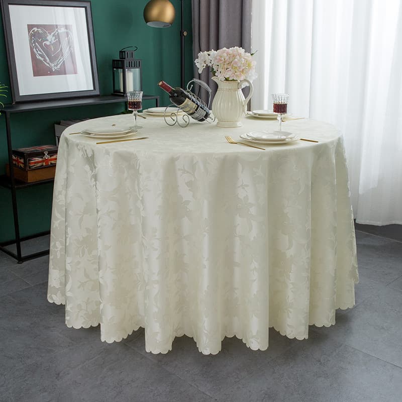 テーブルクロス 花模様ジャカード円卓テーブルクロス