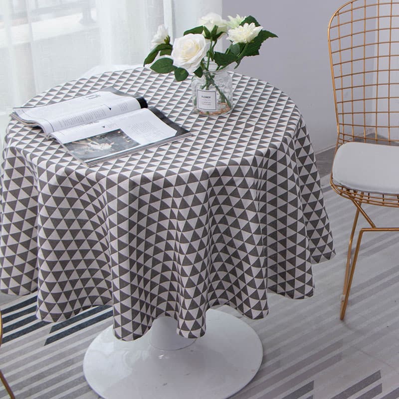 テーブルクロス リネン 幾何学模様のテーブルクロス