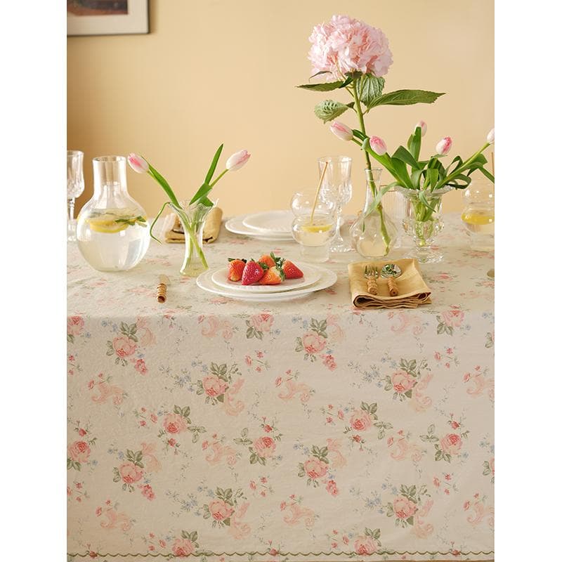 テーブルクロス ビニール 優雅な花柄ビニールテーブルクロス